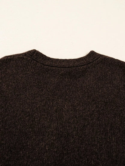 Sarah Express Women's Heart Metal Button V Neck Cardigan Sweater