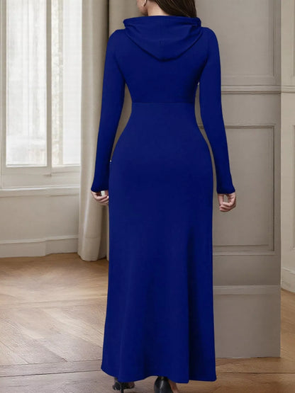 Sarah Express Women's Drawstring Long Sleeve Hooded Maxi Dress