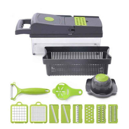 Sarah Express Multi-Function Vegetable Slicer with 8 Interchangeable Blades - Stainless Steel Mandoline Cutter Vegetable cutter