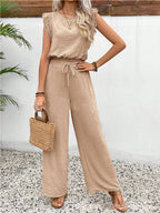 Sarah Express Sleeveless Vest Trousers Two Piece Set Lace Detail