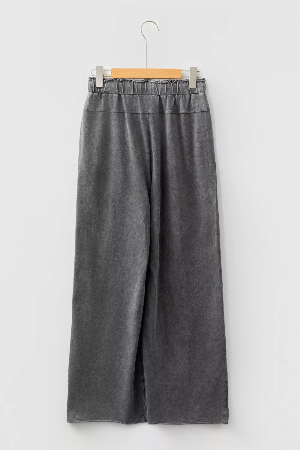 Sarah Express Women's Mineral Wash Lace-up High Waist Raw Hem Patched Pocket Pants