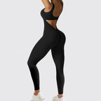 Sleeveless Flare Leg Yoga Jumpsuit Women's Athletic Fitness