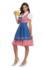 Sarah Express Women's Oktoberfest Dirndl Costume Bavarian Dress with Apron and Ribbon