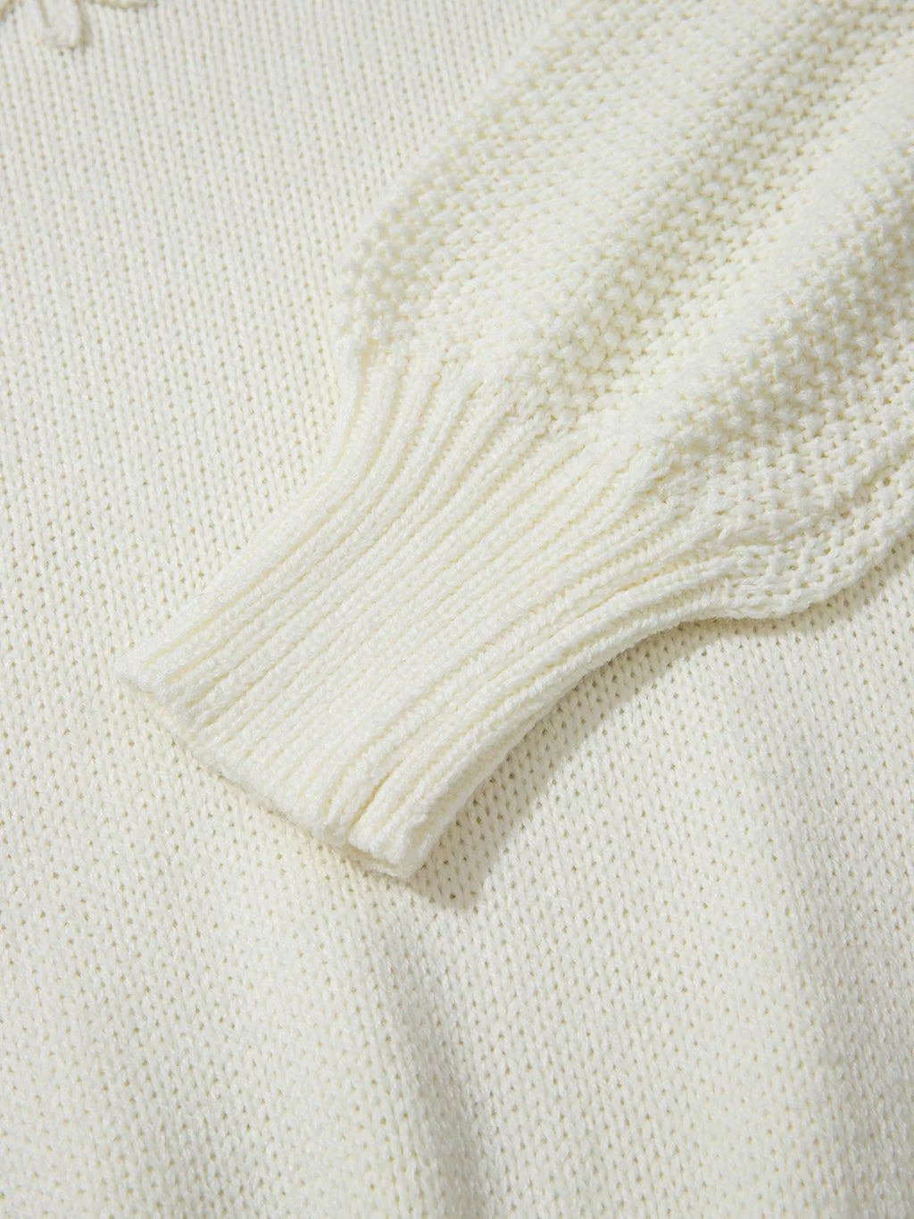 Sarah Express Women's Flower Detail Round Neck Puff Sleeve Sweater