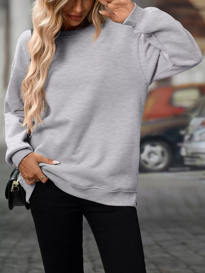 Sarah Express Women's Casual Solid Color Long Sleeve Sweatshirt