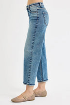 Sarah Express Women’s Plus Size High Rise Cropped Boyfriend Jeans
