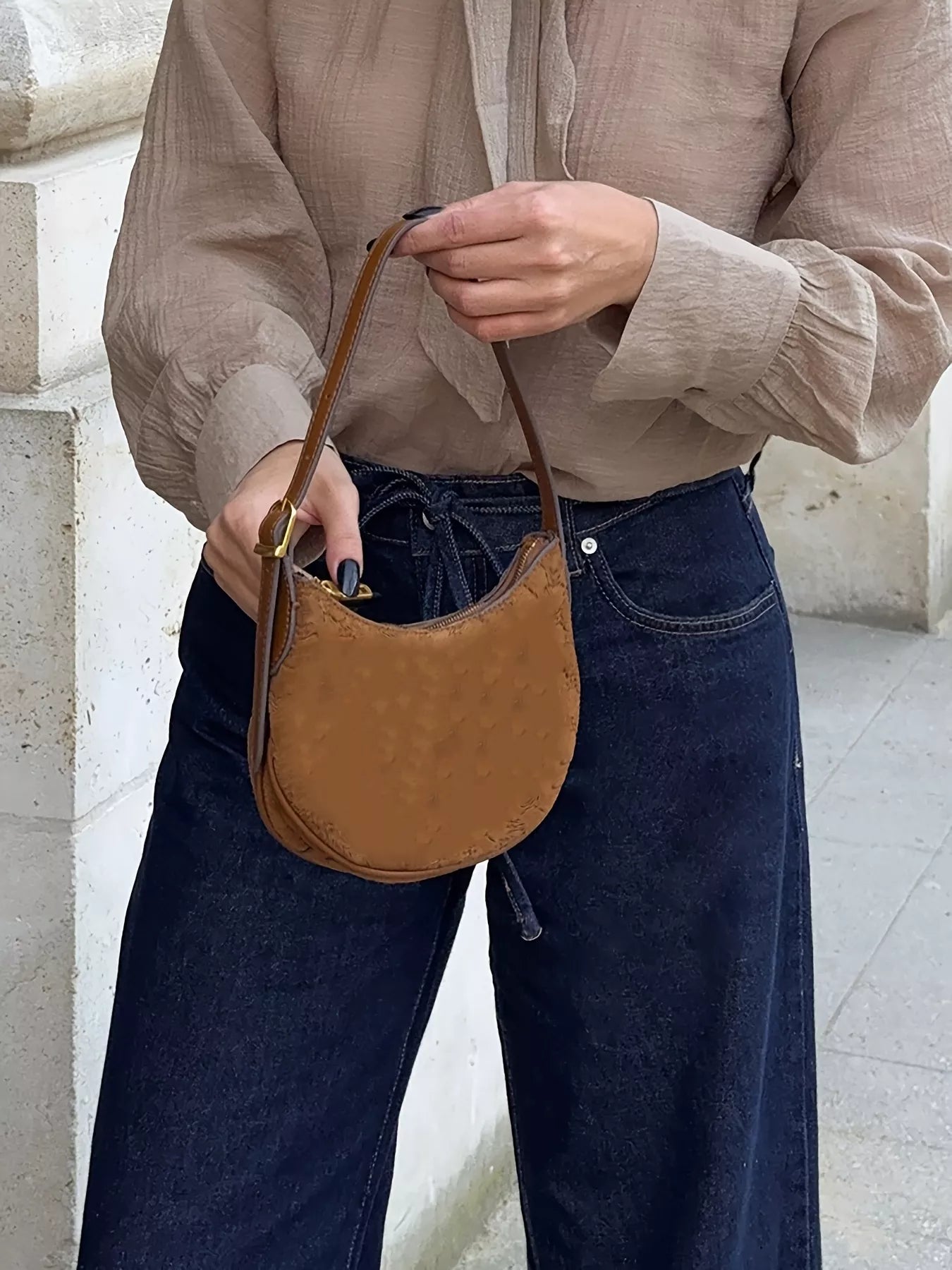 Sarah Express Women's Tied Loose Fit Flare Jeans