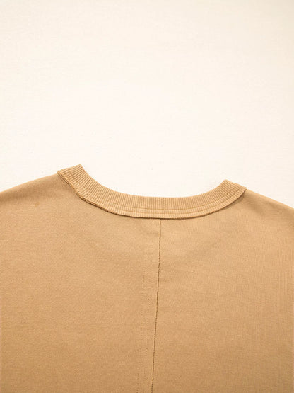 Sarah Express Women's Plaid Floral Heart Stitched Exposed Seam Mineral Wash Sweatshirt