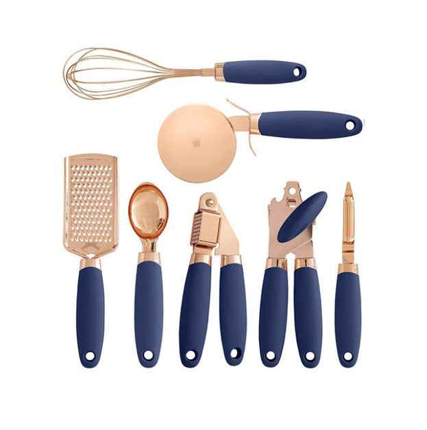 Sarah Express Rose Gold Kitchen Peeler & Utensil Set - 7 Piece Stainless Steel Cookware Tools