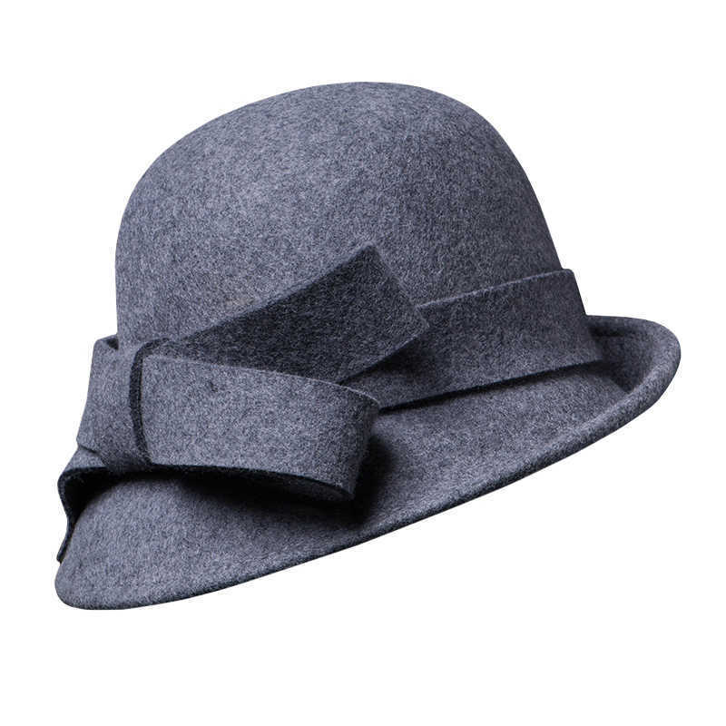 Sarah Express Women's French Style Retro Bowler Hat Dome Crown with Bow Accent Polyester