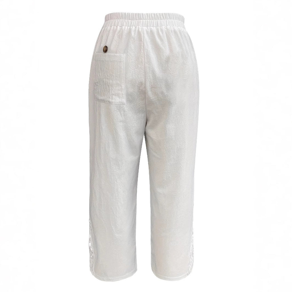 Sarah Express Women's Mid-Rise Straight Leg Baggy Trousers Casual Pants
