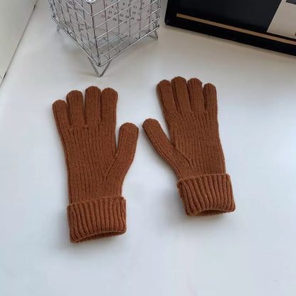 Sarah Express Women's Warm Knitted Winter Gloves Caramel One Size