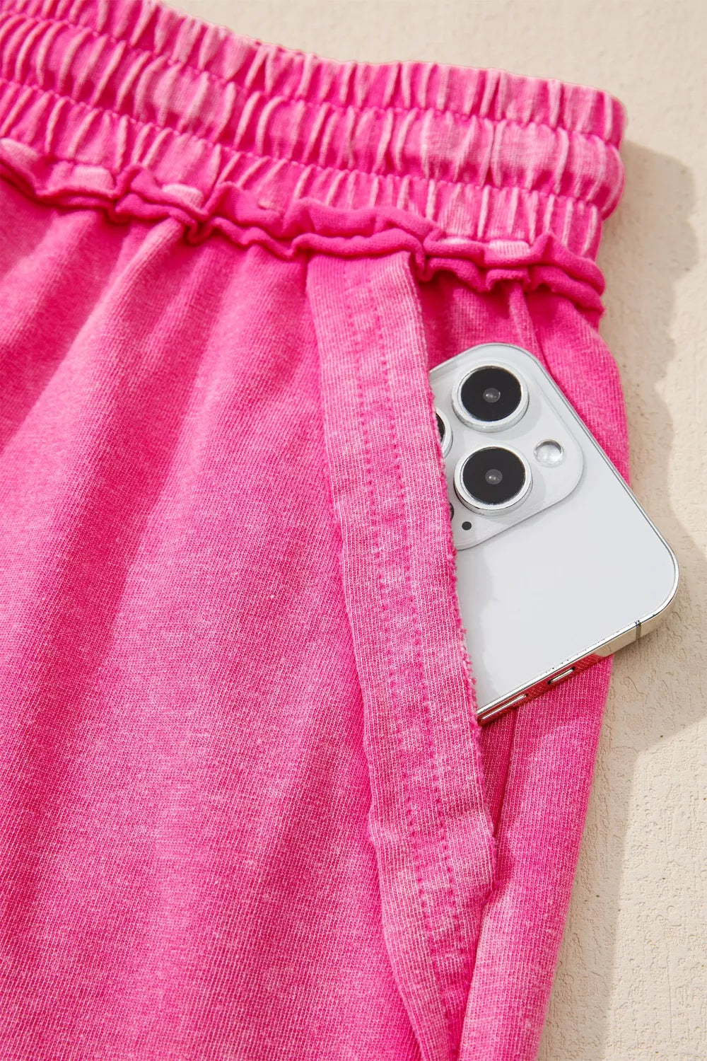 Sarah Express Women's Washed Drawstring Casual Shorts