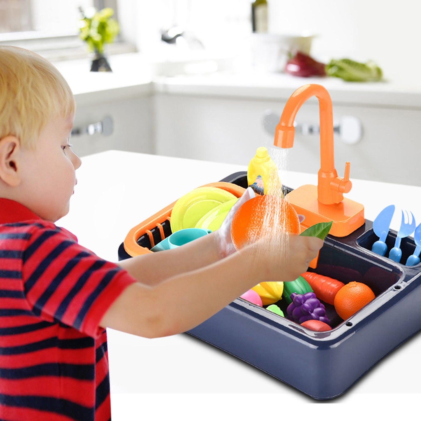 Interactive Kitchen Sink Toy Set with Electric Water Pump for Kids Ages 3+
