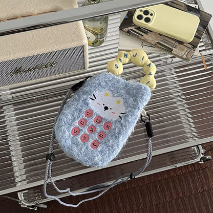 Sarah Express Women's Cartoon Plush Crossbody Bag Pastel Blue ONESIZE