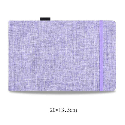 Sarah Express Premium Handmade Watercolor Sketchbook - 40 Sheets Cotton Linen Cover Art Journal Taro Purple 20x13.5cm