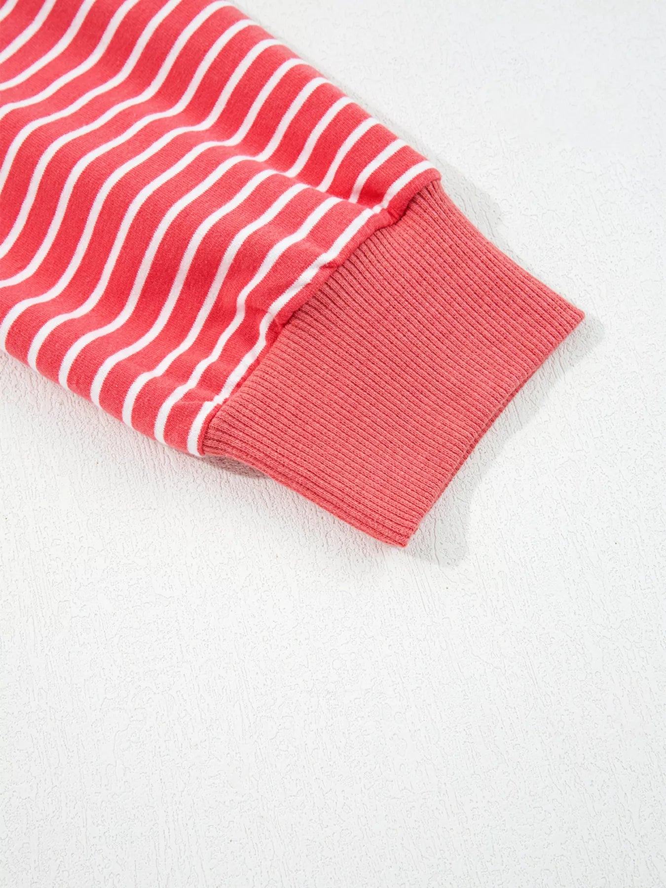 Sarah Express Women's Striped Puff Sleeve Hoodie with Drawstring