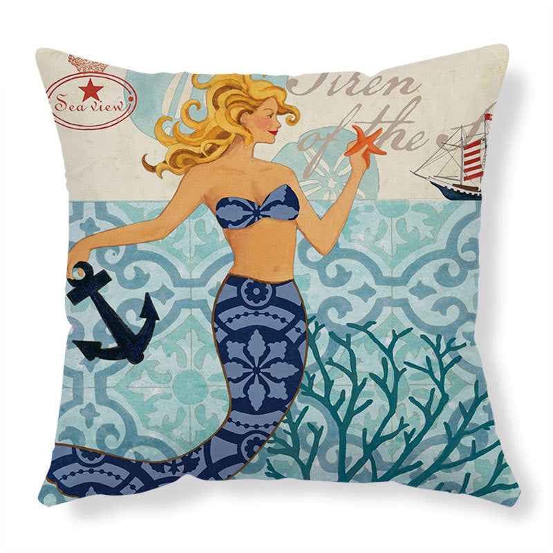 Sarah Express Sea Turtle Cushion Cover 45x45cm - Decorative Throw Pillow Case for Sofa Couch Bedroom Living Room A Human 45x45cm