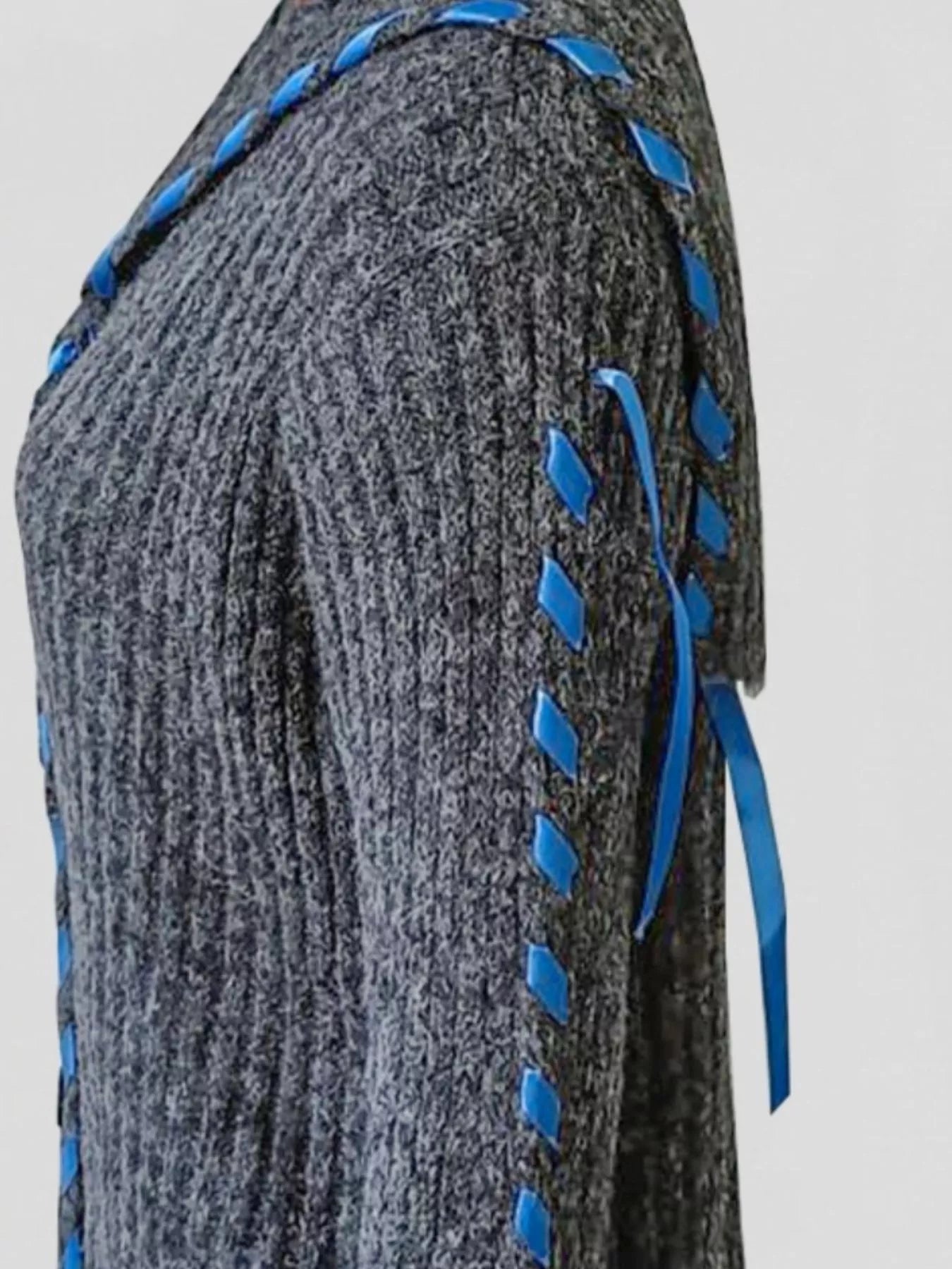 Sarah Express Cable Knit Open Front Cardigan Sweater with Button Detail