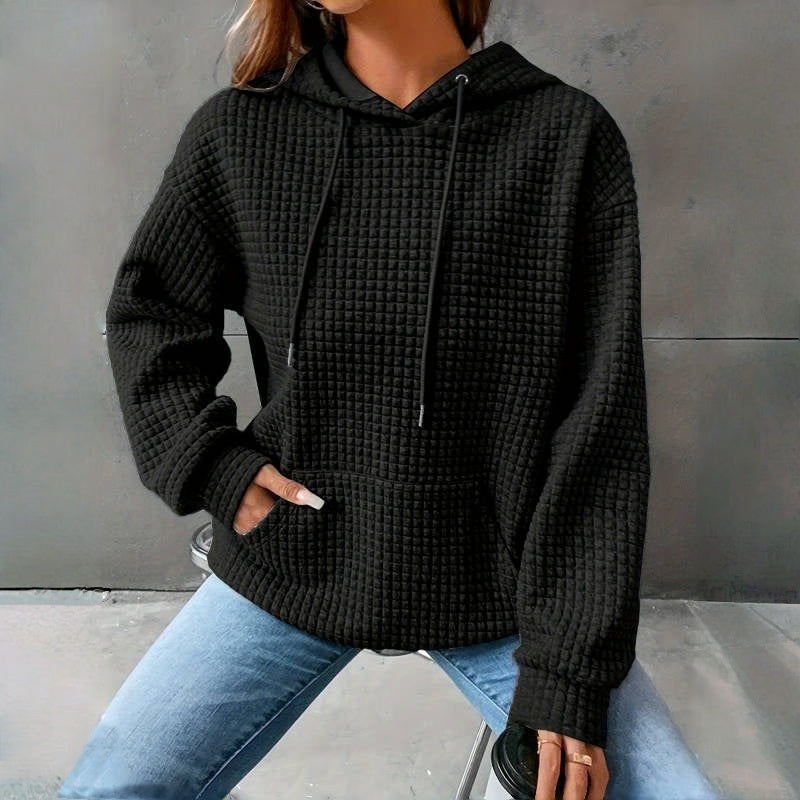 Sarah Express Women's Loose Fit Hooded Long Sleeve Sweatshirt Casual Pullover Top