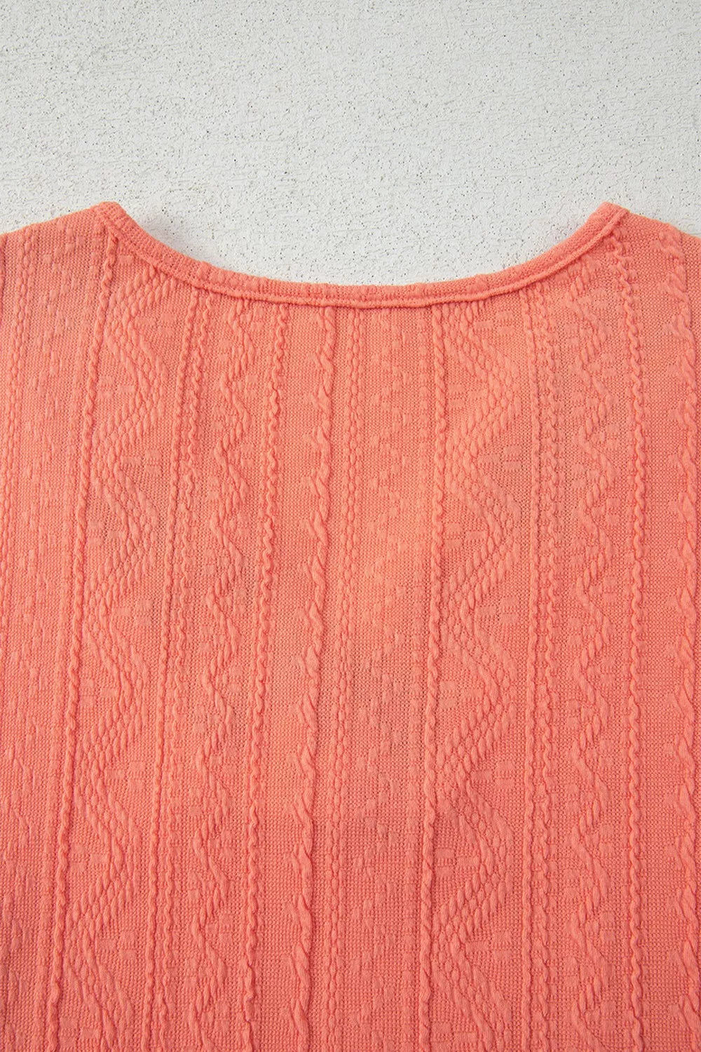 Sarah Express Women's Crochet Floral V-Neck Textured Top and Pants Two-Piece Set