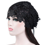 Sarah Express Ethnic Floral Lace Head Wrap Turban Breathable Pullover Hat