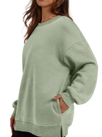 Sarah Express Women's Oversized Long Sleeve Crewneck Sweatshirt