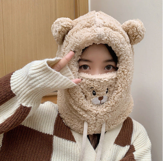 Sarah Express Fleece-Lined Winter Hat with Ear Protection and Neck Warmer