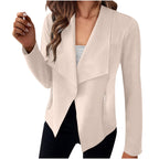 Sarah Express Women's Solid Color Suede Jacket Long Sleeve Button Front Coat