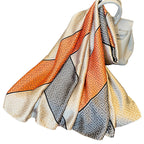 Sarah Express Women's Lightweight Silk Scarf Plaid Sun Protection Shawl Spring Summer