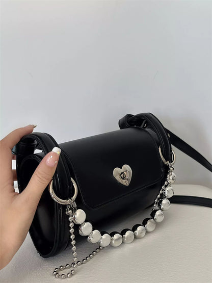 Sarah Express Women's Heart Headed Chain Decor Shoulder Bag