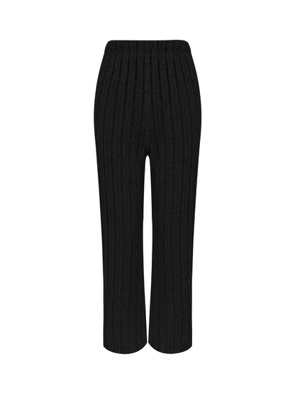 Sarah Express Women's Plus Size Ribbed Knit Button Front Top and Pants Set