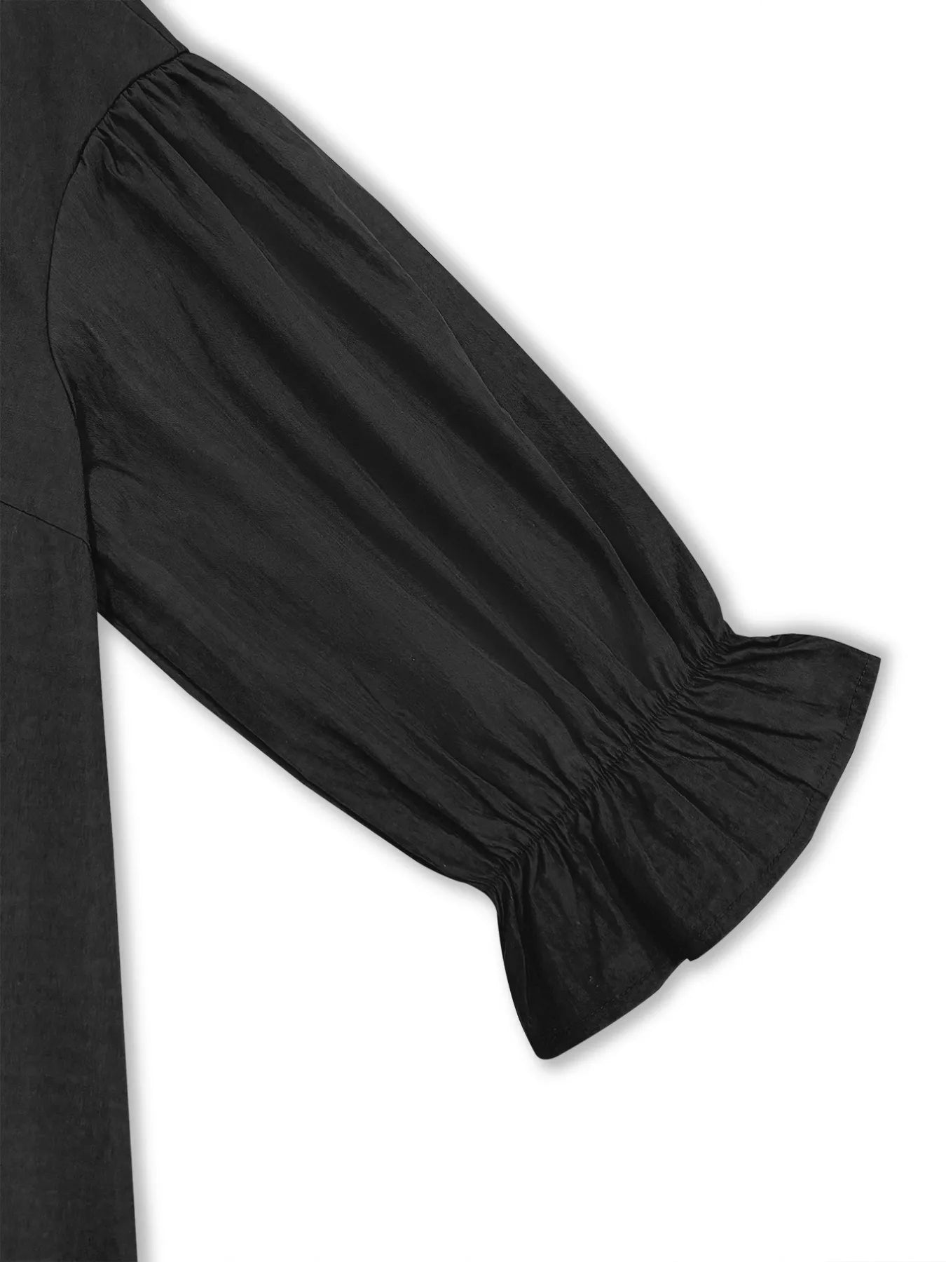 Sarah Express Women's Plus Size Button Front Puff Sleeve Shirt Dress