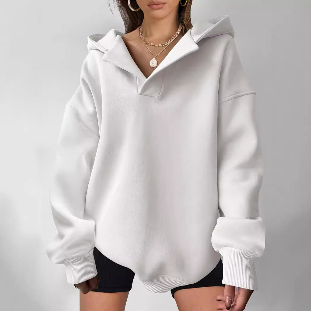Sarah Express Women's Loose Fit Hoodie Sweatshirt - Solid Color Long Sleeve Pullover in 9 Colors S-XXL