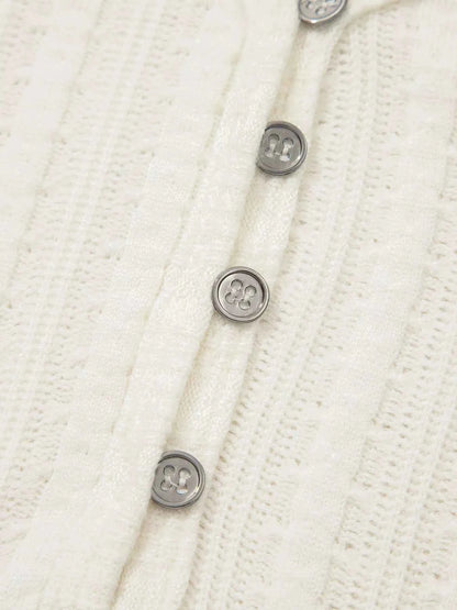 Sarah Express Women's Textured Button V-Neck Henley Tee - Casual Short Sleeve Top