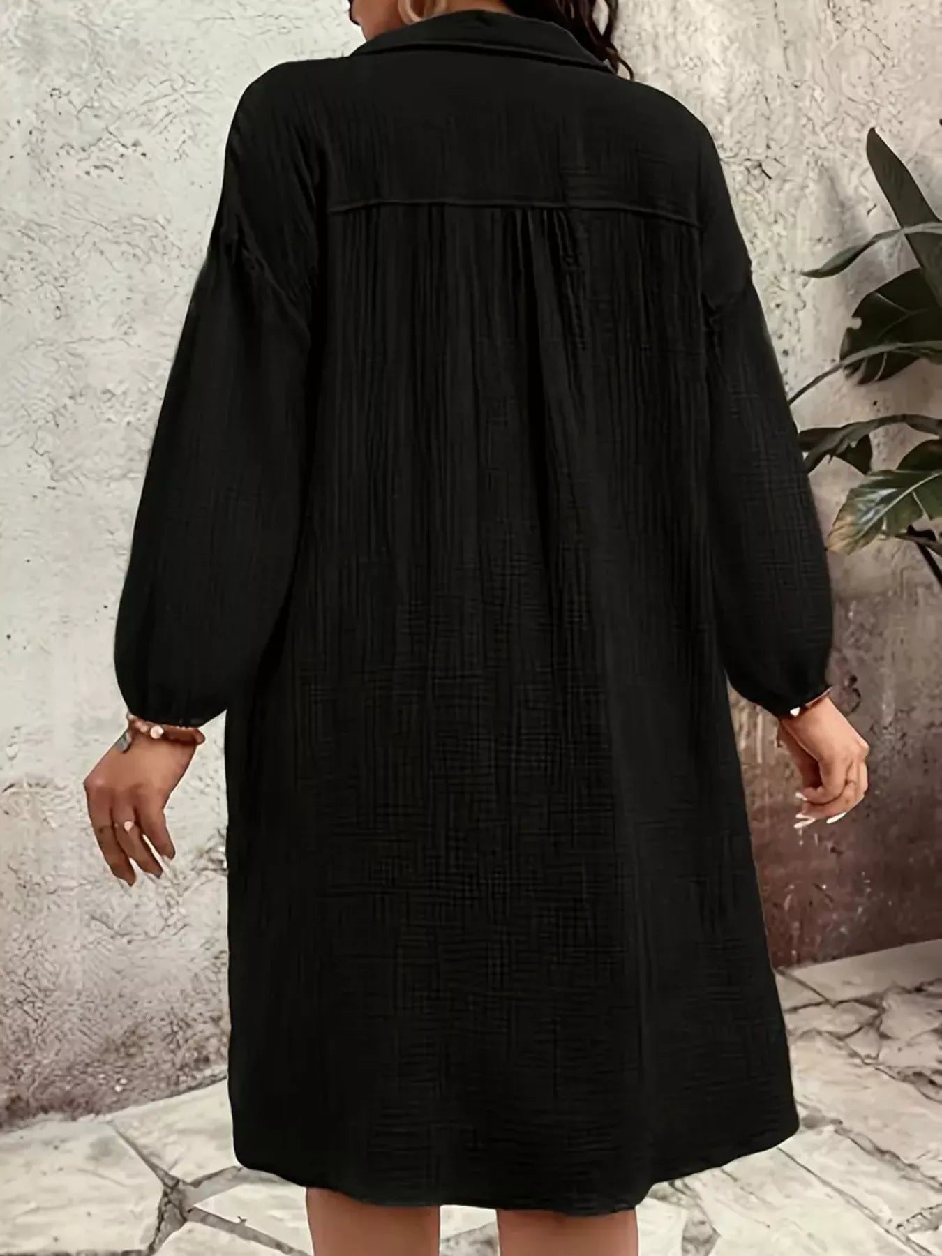 Sarah Express Women's Plus Size Casual Button-Down Shirt Dress