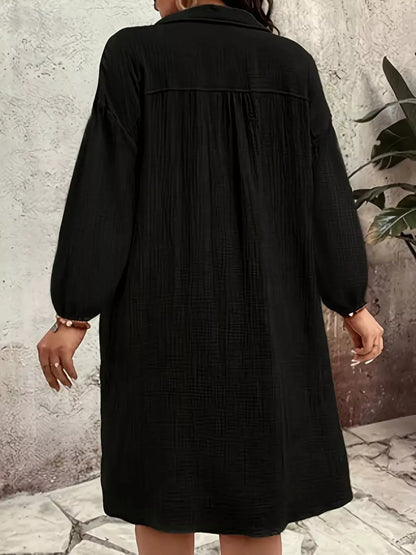 Sarah Express Women's Plus Size Casual Button-Down Shirt Dress