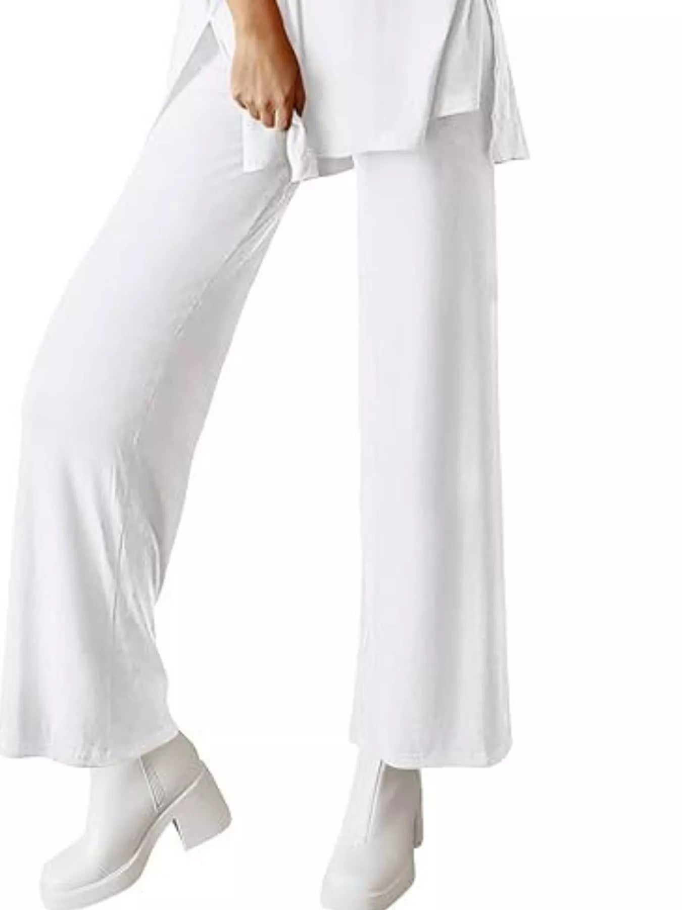 Sarah Express Relaxed Fit Round Neck Top and Pants Two-Piece Lounge Set