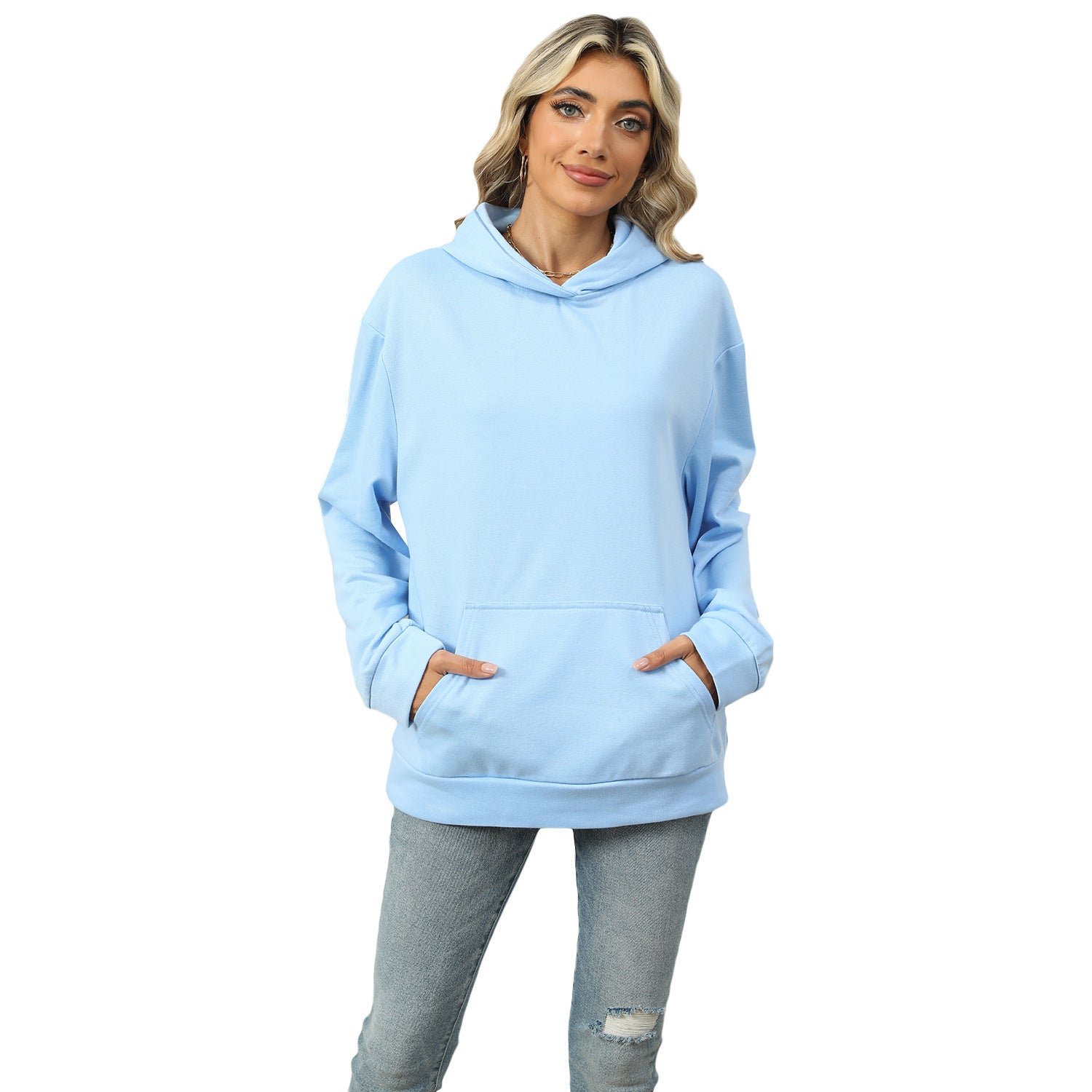 Sarah Express Women's Hooded Sweatshirt - Loose Fit Pullover Hoodie with Pockets
