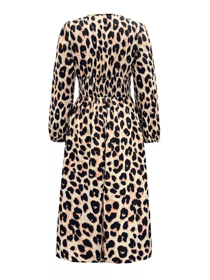 Sarah Express Women's Leopard Print Wrap Midi Dress