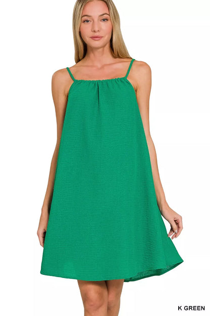 Sarah Express Women's Woven Airflow Mini Dress K GREEN