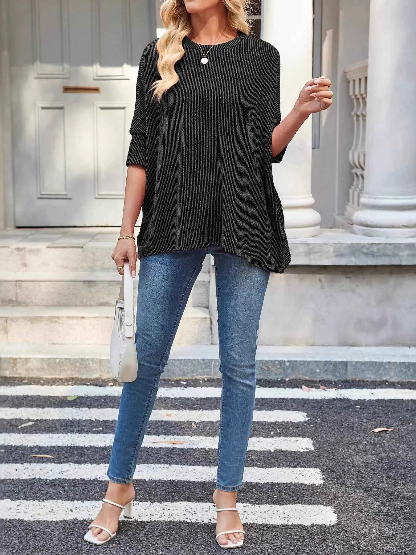 Sarah Express Women's Relaxed Fit Half Sleeve T-Shirt - Casual Oversized Tee