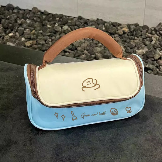 Sarah Express Women's Cartoon Print Handle Cosmetic Bag Sky Blue ONESIZE