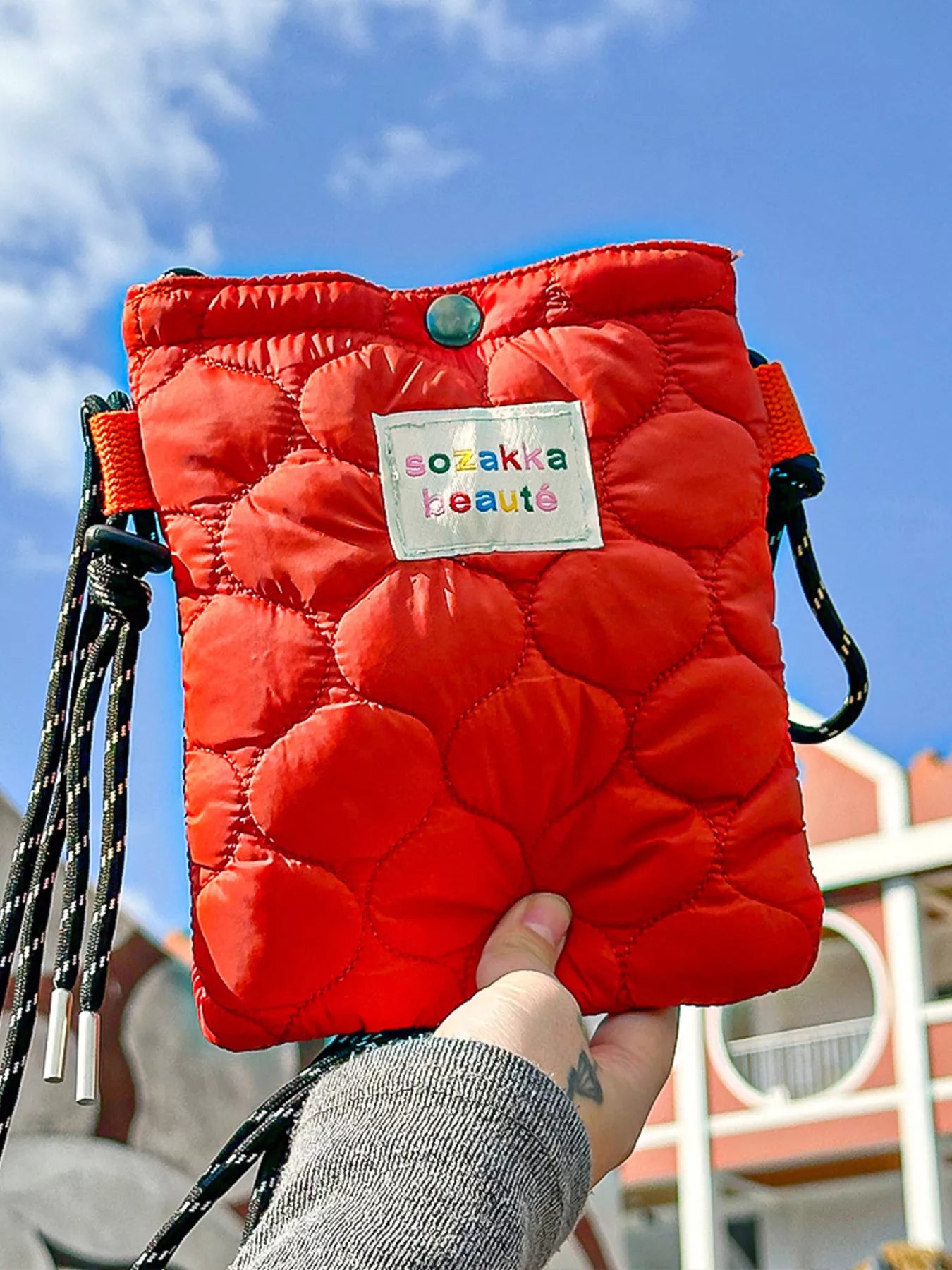 Sarah Express Women's Quilted Padded Crossbody Bag with Adjustable Strap