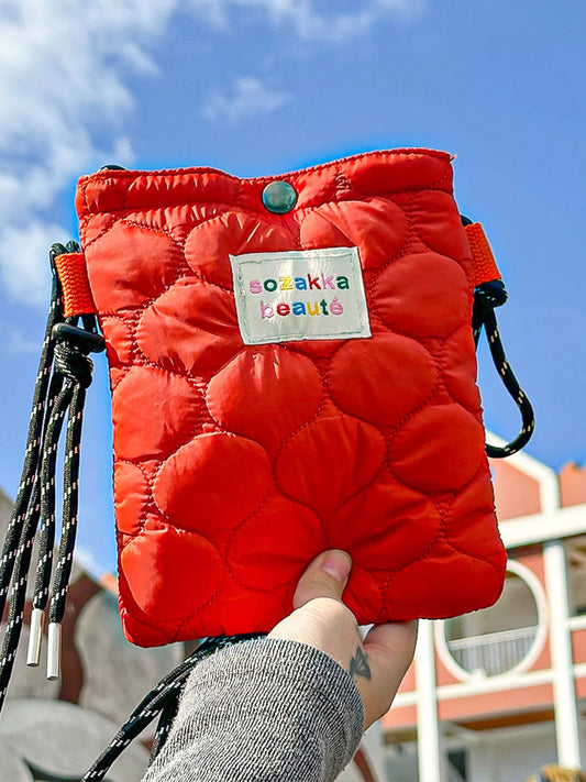 Sarah Express Women's Quilted Padded Crossbody Bag with Adjustable Strap