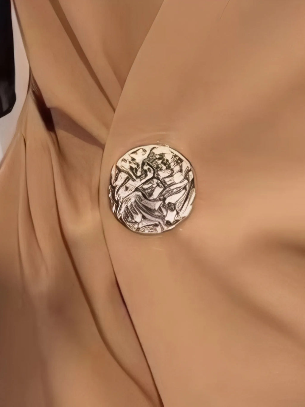 Sarah Express Women's Plus Size Wrap Front Blouse with Decorative Button Detail