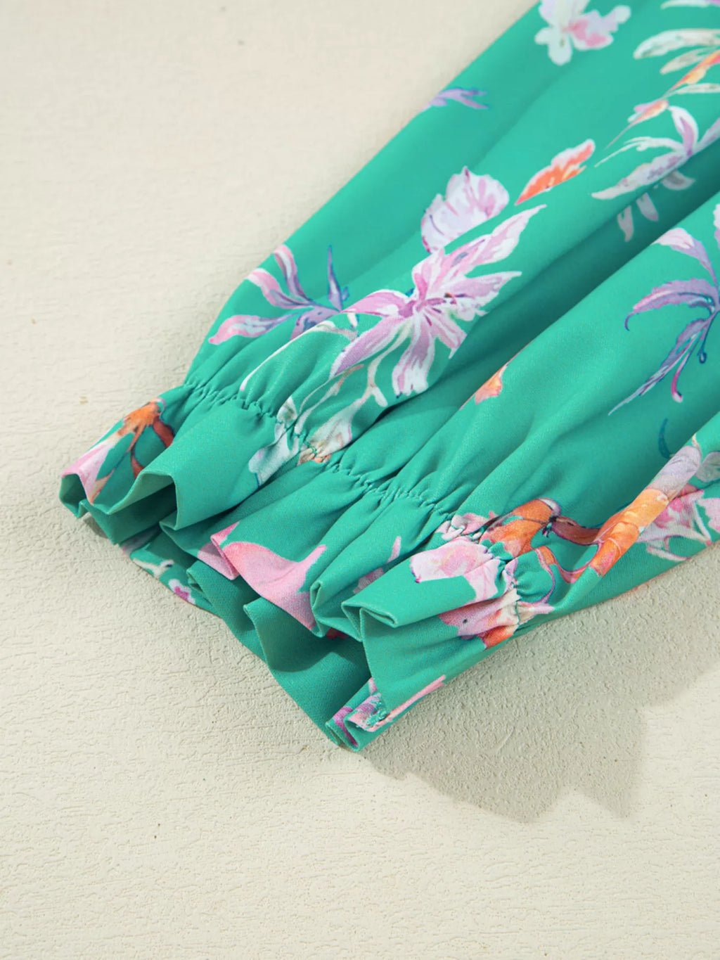 Sarah Express Women's Floral Lantern Sleeve Button Front Shirt