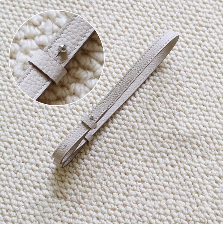 Sarah Express Genuine Leather Bag Strap Replacement – Adjustable Spaghetti Shoulder Strap with Gold & Silver Stud Detail Glacier white with silver