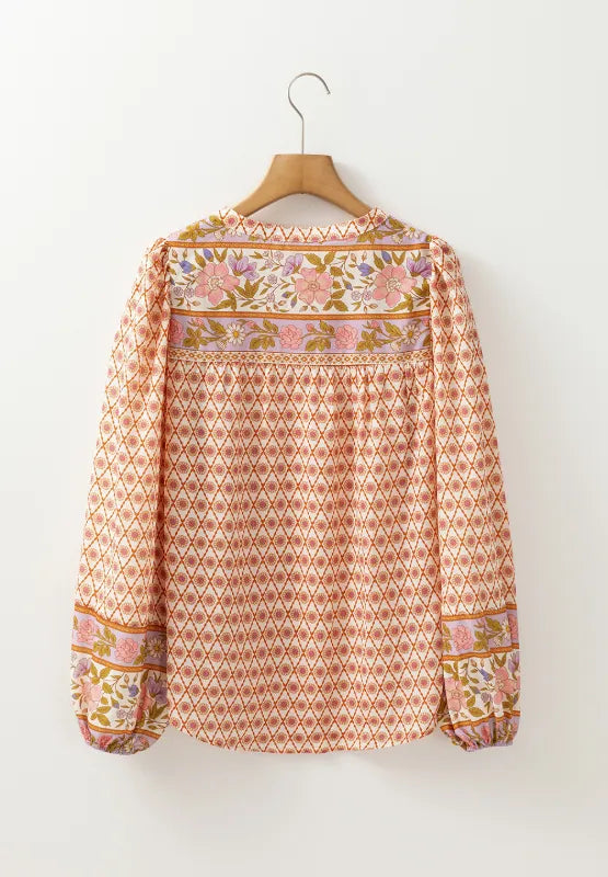 Sarah Express Women's Printed Button Down Long Sleeve Shirt