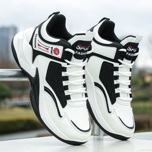 Sarah Express Men's Waterproof High-Top Leather Basketball Shoes – Breathable Non-Slip Sneakers